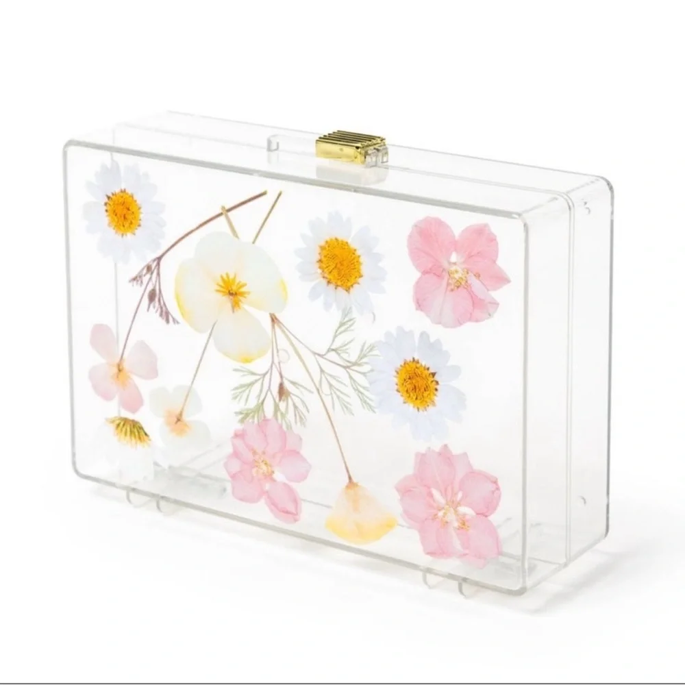 3 for $15 SALE Target Bullseye Floral Acrylic Suitcase Shaped Box with Handle